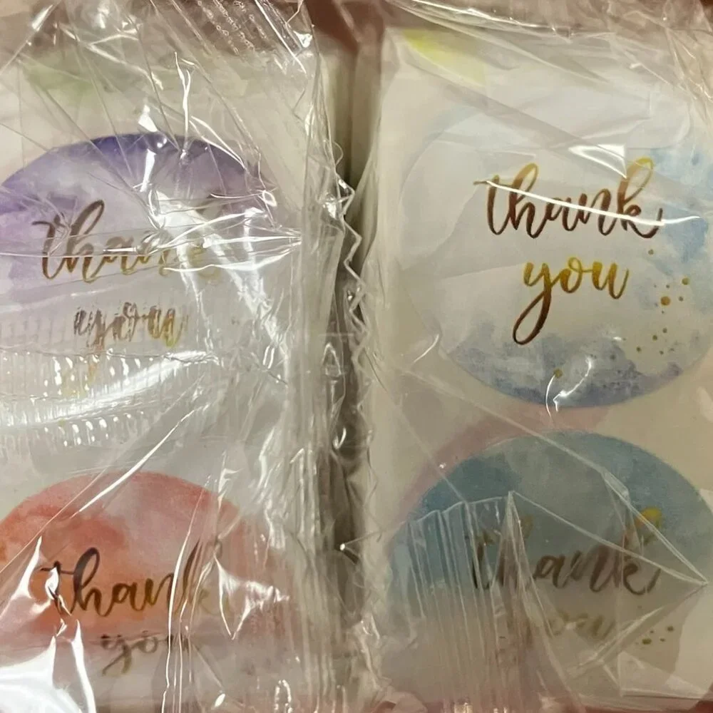 1500 Stickers - 3 x 500 Thank You Self Adhesive Stickers NEW TAX Write off
